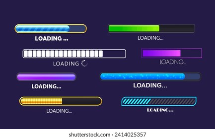 Loading progress bar icons for web interface