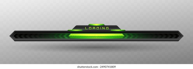 Loading Progress Bar in Neon Green and Black for Futuristic UI Designs