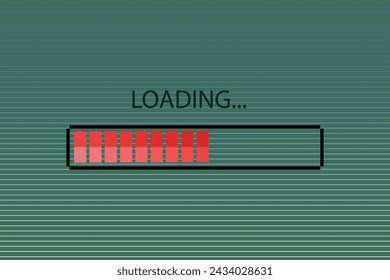 Loading progress bar. red scale