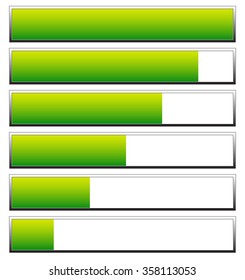 Loading, progress bars, indicators. Levels from low to high. editable vector