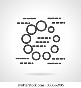 Loading, progress or buffering spinning. Figure with circles. Black simple line style vector icon. Buttons and design elements for website, mobile app, business. 