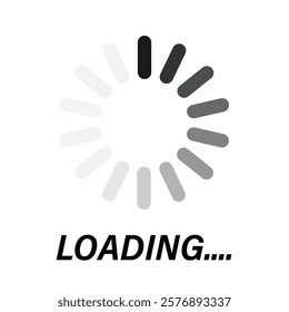 Loading progress circle in black and white