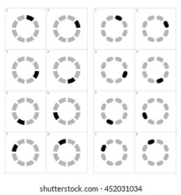 Loading Progress Indicator Sequence Sprite Sheet For Gif