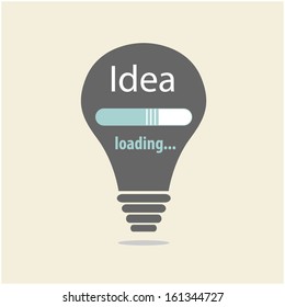 loading progress on idea bulb lamp concept