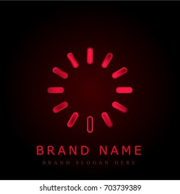 Loading red chromium metallic logo