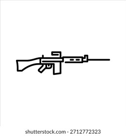 loading rifle outline icon. rifle black line illustration.