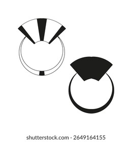 Carregando ícone de anel. Símbolo do medidor de segmento. Vetor de progresso circular. Arte redonda abstrata.