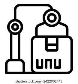 Loading robot hand icon outline vector. Delivery package. Cargo mover
