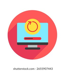 Loading rounded flat color, mini illustration icon. use for modern concept, print, UI, UX kit, web and app development. Vector related to remote working, work from home.