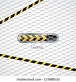 Loading screen behind wired fence background design