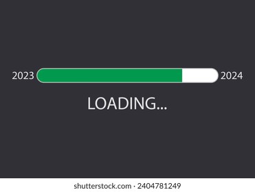 Loading screen from the year 2023 to 2024.