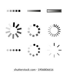 Loading Set Icon. Vector In Flat Design