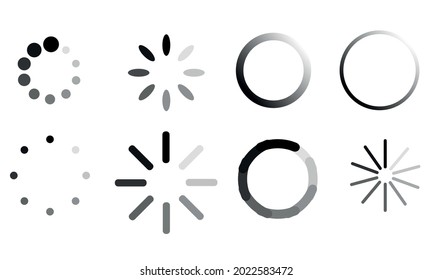 Loading a set of icons in black and white. 