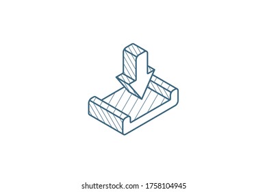 loading shipment isometric icon. 3d vector illustration. Isolated line art technical drawing. Editable stroke