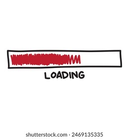 loading sign doodle. vector illustration
