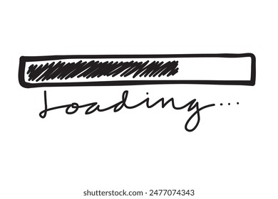 loading sign doodle. vector illustration