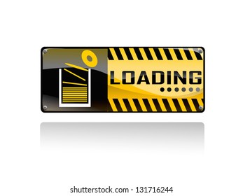 loading sign on white background