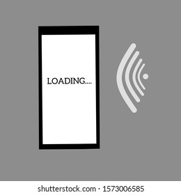 Loading signal in smart phone screen. Vector illustration
