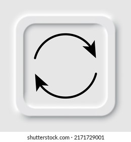 Loading simple icon vector. Flat design. Neumorphism design.ai