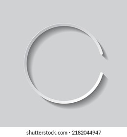 Loading simple icon, vector. Flat design. Paper style with shadow. Gray background.ai