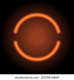 Loading simple icon vector. Flat design. Orange neon on black background.ai