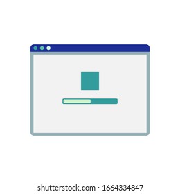 Loading software, system update screen vector. flat design illustration on white background.