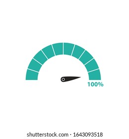 Loading speedometer 100% icon symbol