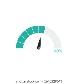 Loading speedometer icon 60% simple design