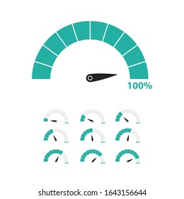 Loading speedometer icon symbol set