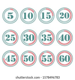 	
Loading status icons, Round progress Bar, buffer and load symbols set. Preloader design elements. Digital timer vector.