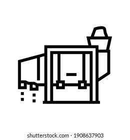 loading stone machine line icon vector. loading stone machine sign. isolated contour symbol black illustration