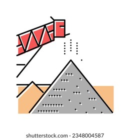 loading stone machine tower color icon vector. loading stone machine tower sign. isolated symbol illustration