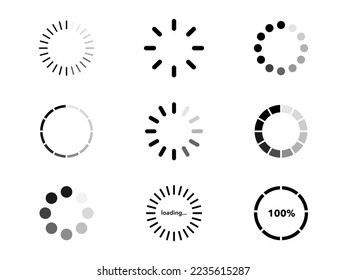 Loading symbol set vector collection. Loading icon. Loading. Cursor simple Loading. on a white background vector illustration