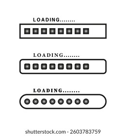 loading text. Progress bar shapes. Vector reloader set. Simple black forms. - Powered by Shutterstock - Get 15% off with code: PIKWIZARD15