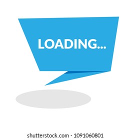 Loading text vector illustration and origami