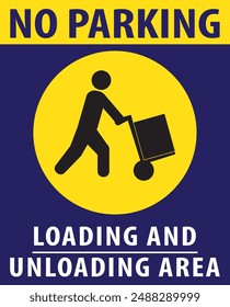 Loading and unloading area industrial sign vector