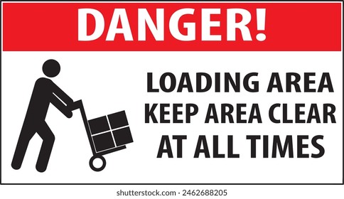 Loading and unloading area notice vector