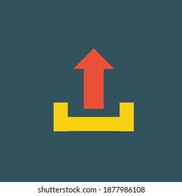 Loading and unloading a file. Flat design. Illustration