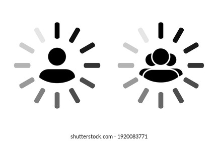 Loading user avatar account, group account. Update profile, personal account. Sser profile inside the loading icon. Illustration vector 