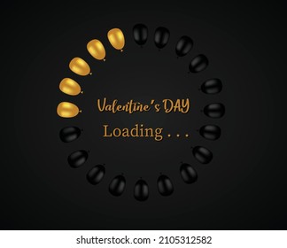 Loading valentines day with black background free vector