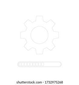 carga de la configuración de la ilustración del icono del vector con barra de carga para el procesamiento