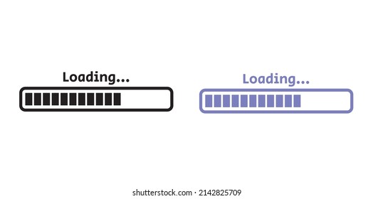 Loading vector icon. Loading progess bar vector flat design vector illustration on white background.