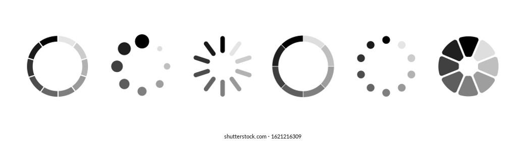 Loading vector icons. Load. Loading for site design. Computer icon. Load system. Data load. Loading bar. EPS 10