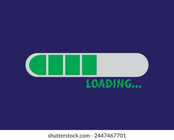 Loading vector illustration. Loading symbol, loading icon, web, blog, progress loading bar. Can use for logo, infographic, banner, poster, web design. Isolated on blue background. 