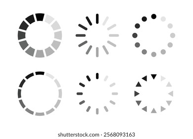 Loading vector set isolated on white background