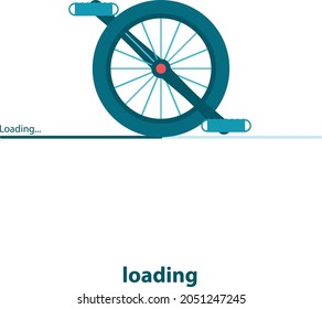 Loading, waiting, vector illustration, icon for websites and printed materials in blue shades.