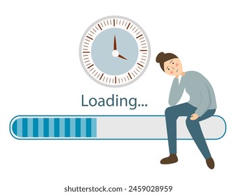 Loading. Waiting. A woman expects something