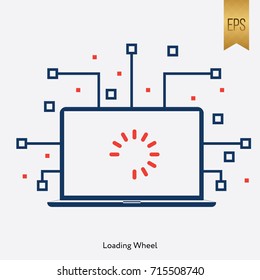 Loading Wheel Sign and Computer Symbol Vector Icon Graphic