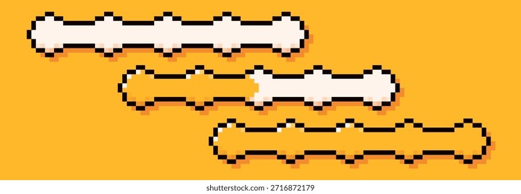 Gelbe Balken werden geladen. Pixel Art einfacher Stil.
