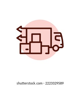 Cargando descargando el icono de la línea de color. Pictograma para página web